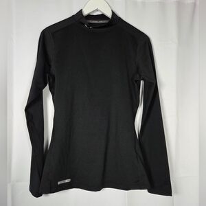 Under Armour Women's M Black Cold Gear Mock Turtleneck Fitted Long Sleeve Shirt